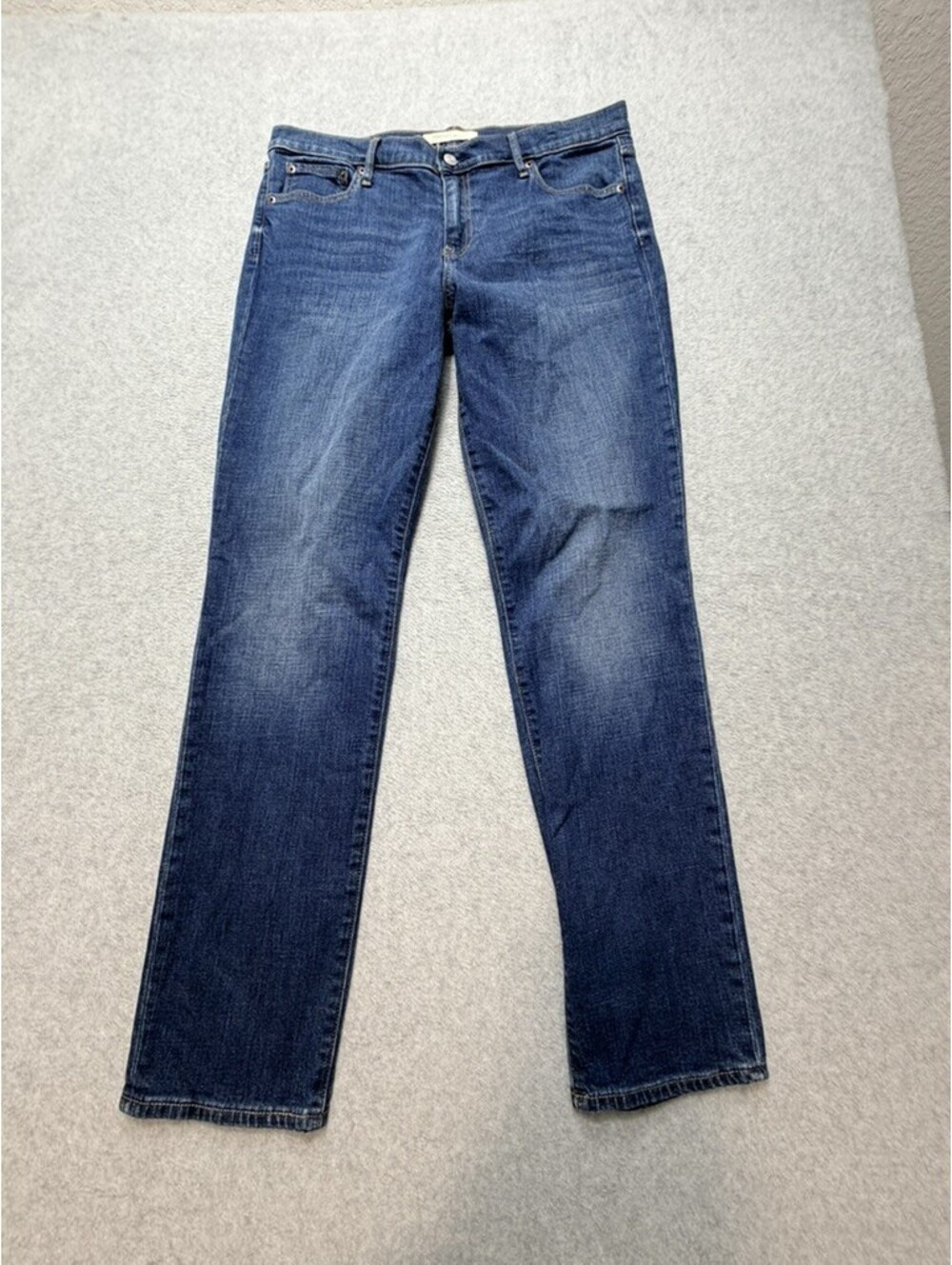 Gap 1969 Womens Real Straight Fit Jeans 32 Long Dark Indigo Denim